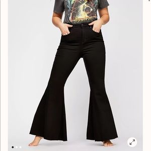 Free People Black Curvy Flare Jeans 25 Short